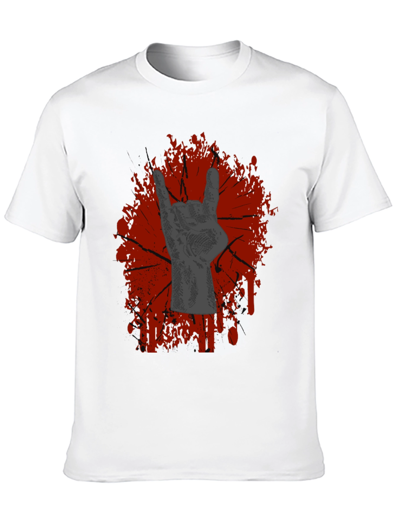 Black Rock On Graphic Tee - Black Crew Neck T-Shirt view 10