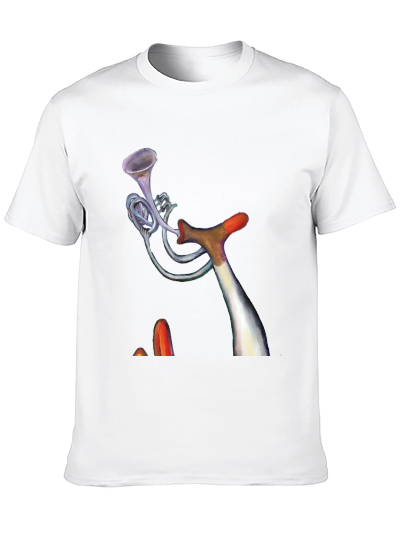 Black Unique Trumpet Design Black Tee view 10