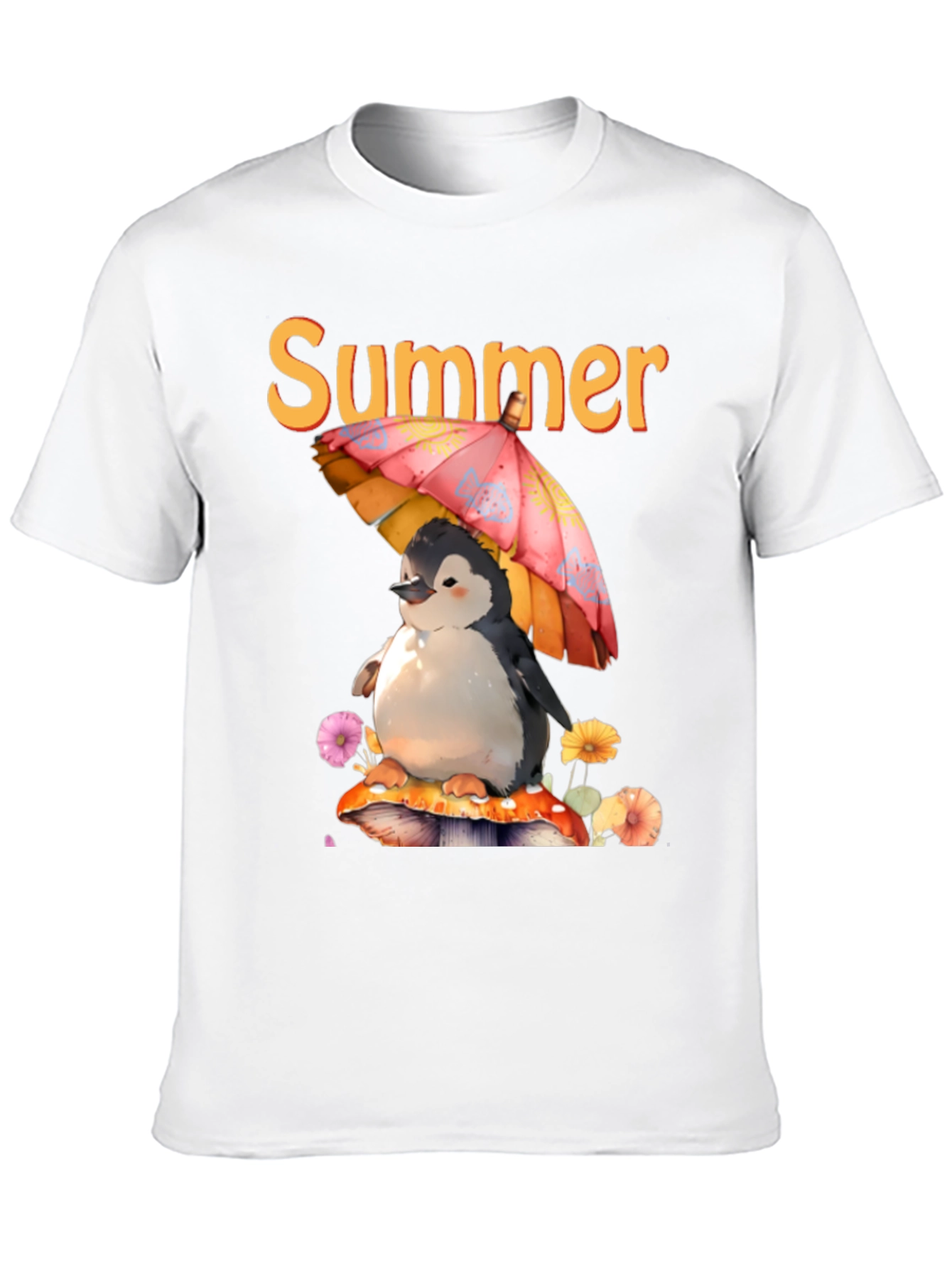 Black Summer Penguin Graphic T-Shirt view 10