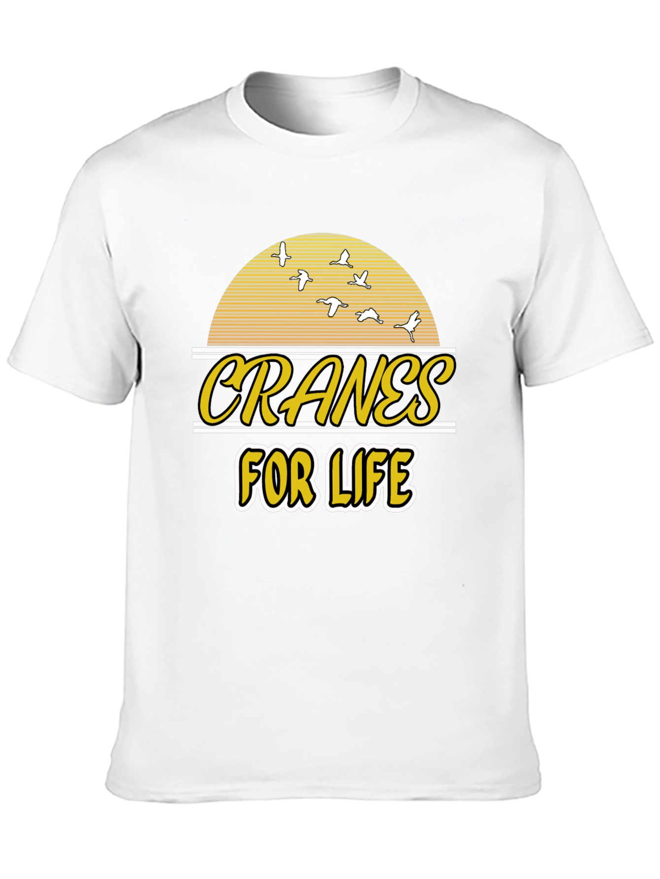 Black Cranes For Life T-Shirt - Unique Graphic Tee view 10