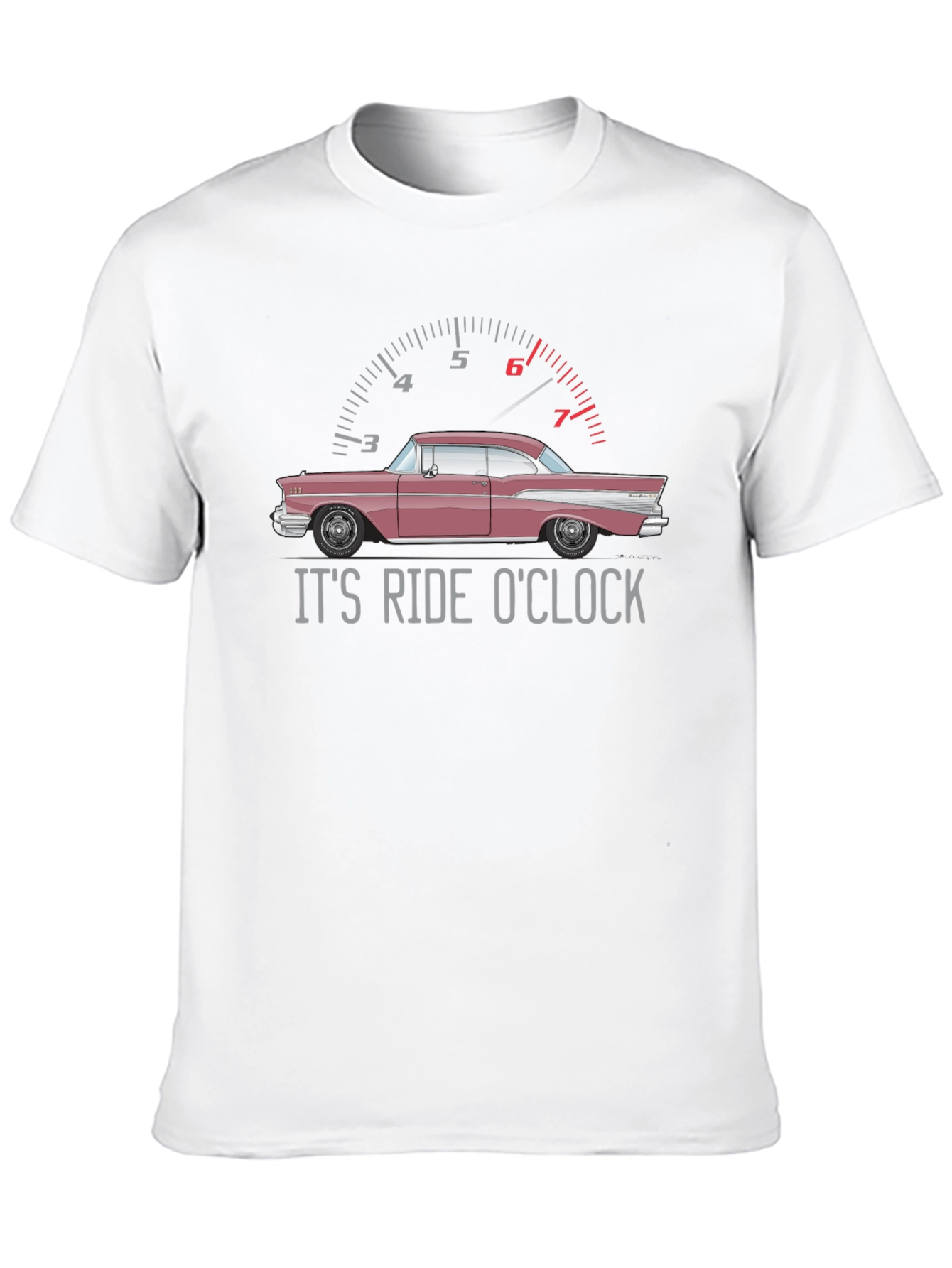 Black It's Ride O'Clock Classic Car Graphic T-Shirt view 10