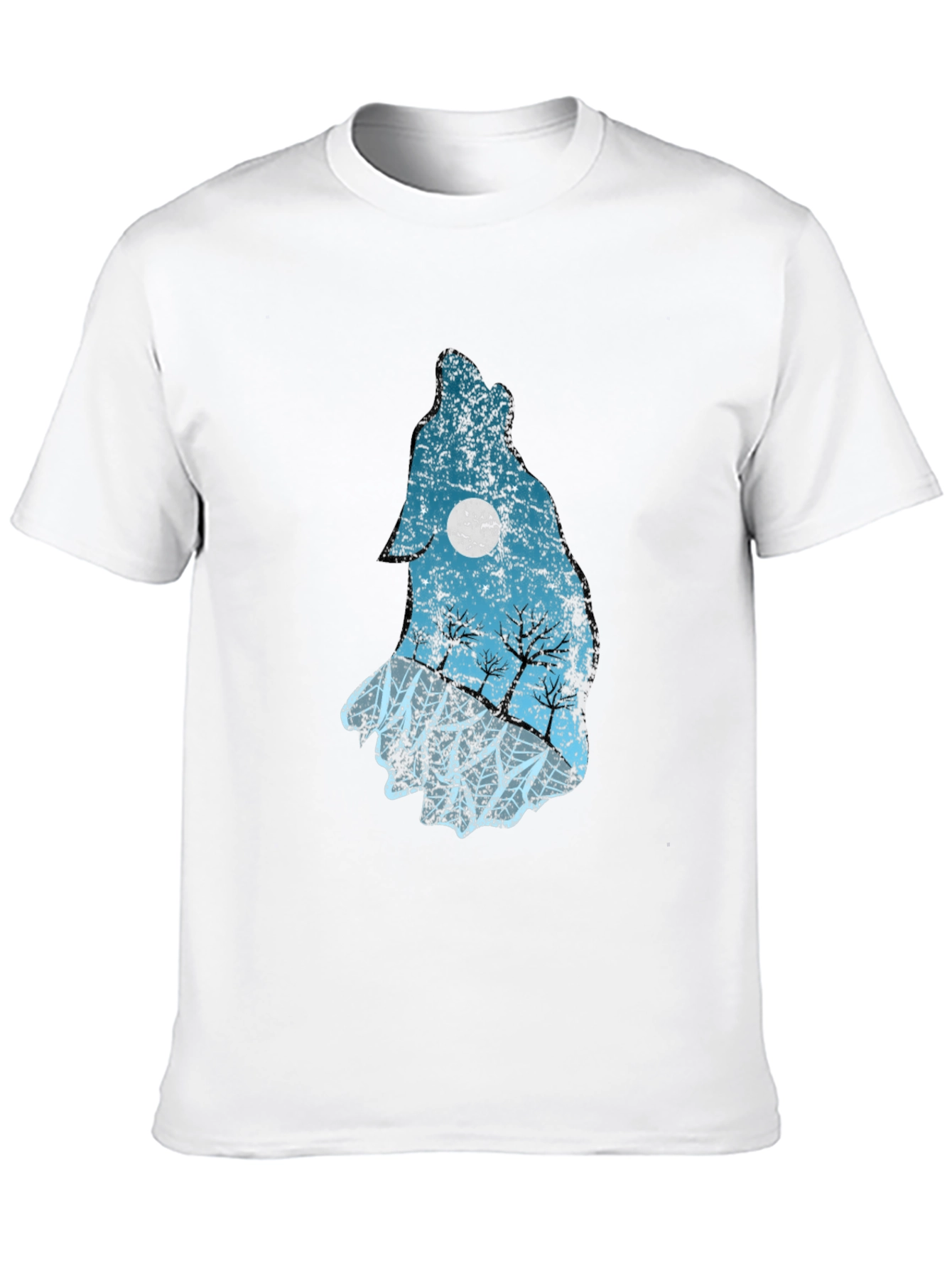 Black Wolf Moon Graphic Tee - Black Cotton T-Shirt view 10