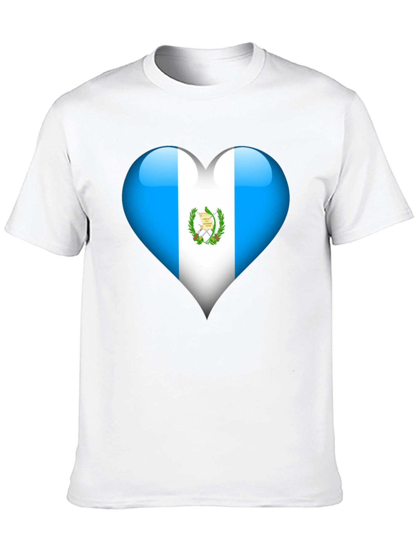 Guatemala Flag Heart T-Shirt - Black - 10