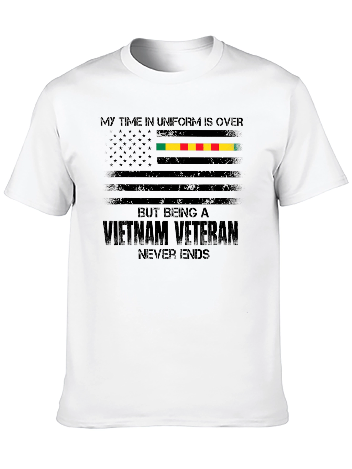 Black Vietnam Veteran Flag T-Shirt view 10