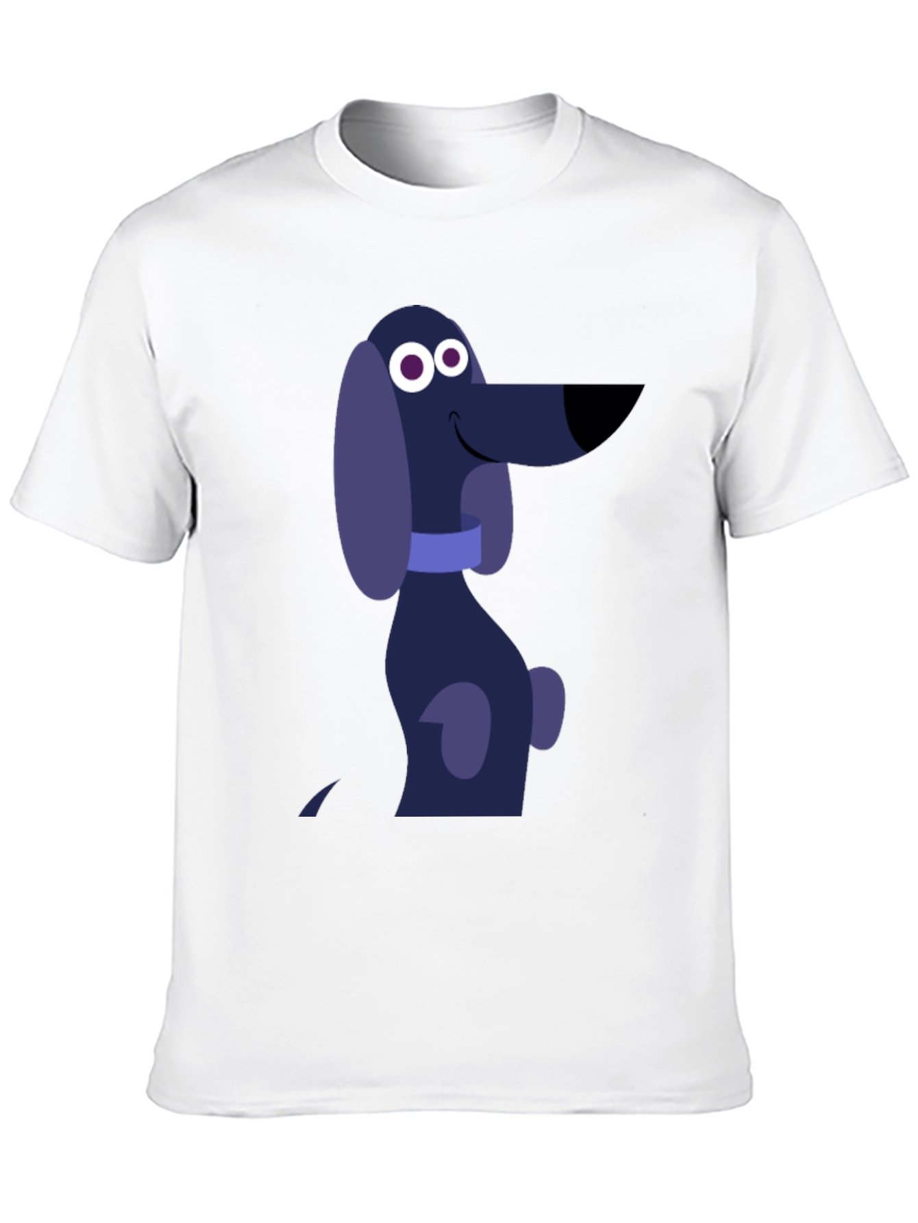 Black Cartoon Dog Graphic T-Shirt - Black Cotton Tee view 10