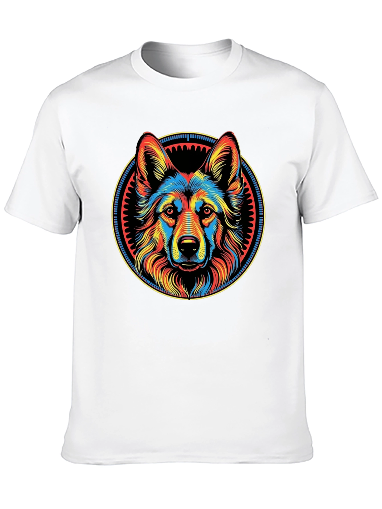 Black Colorful Dog Graphic Print Black T-Shirt view 10