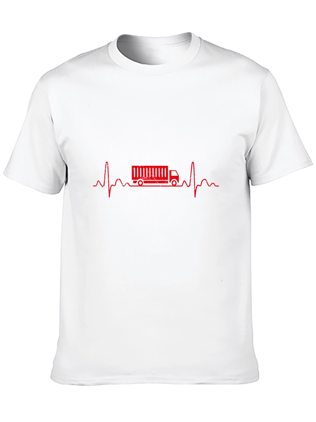 Black Truck Driver Heartbeat Graphic Tee - Black view 10