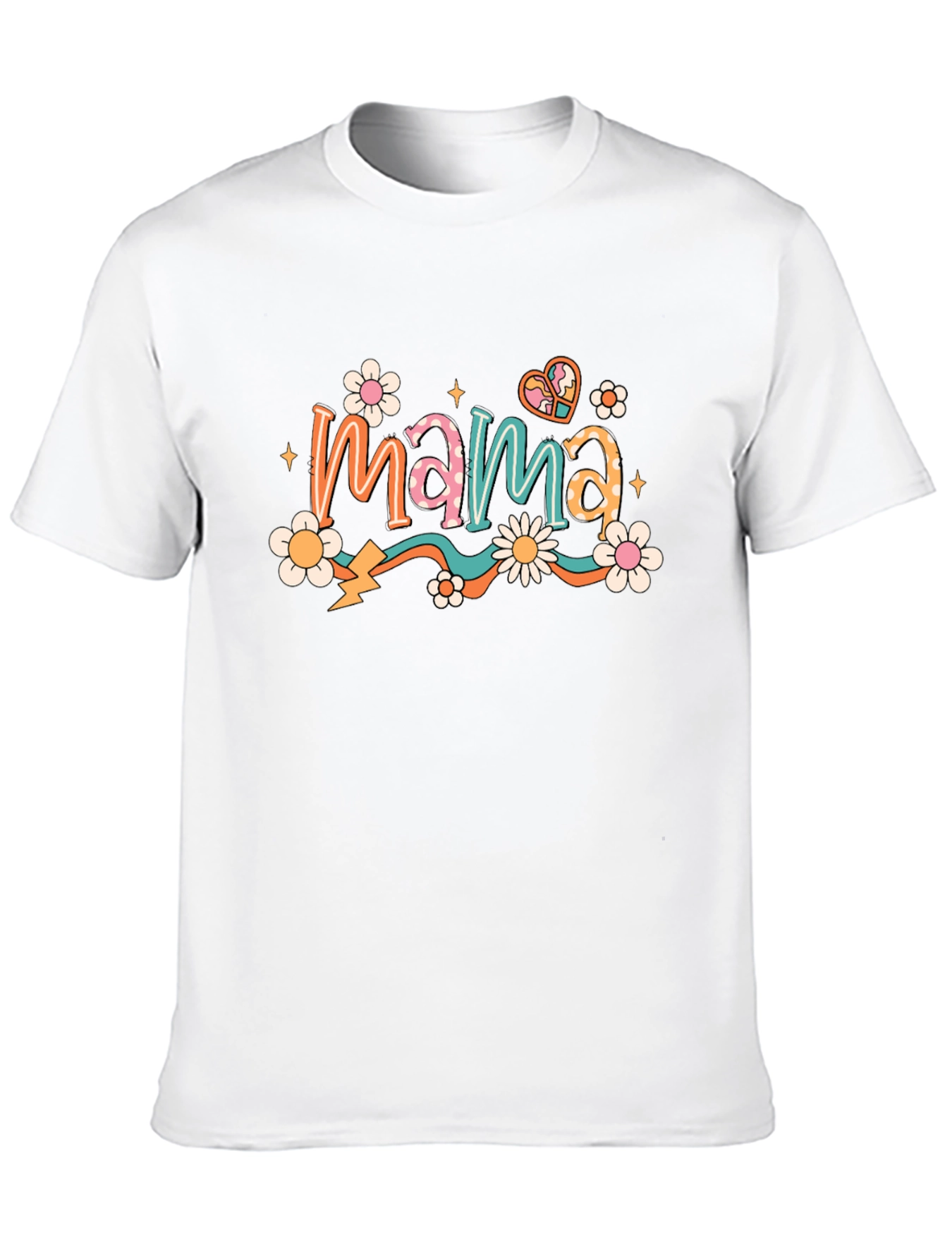 Black Retro Mama T-Shirt - Black, Floral Graphic view 10