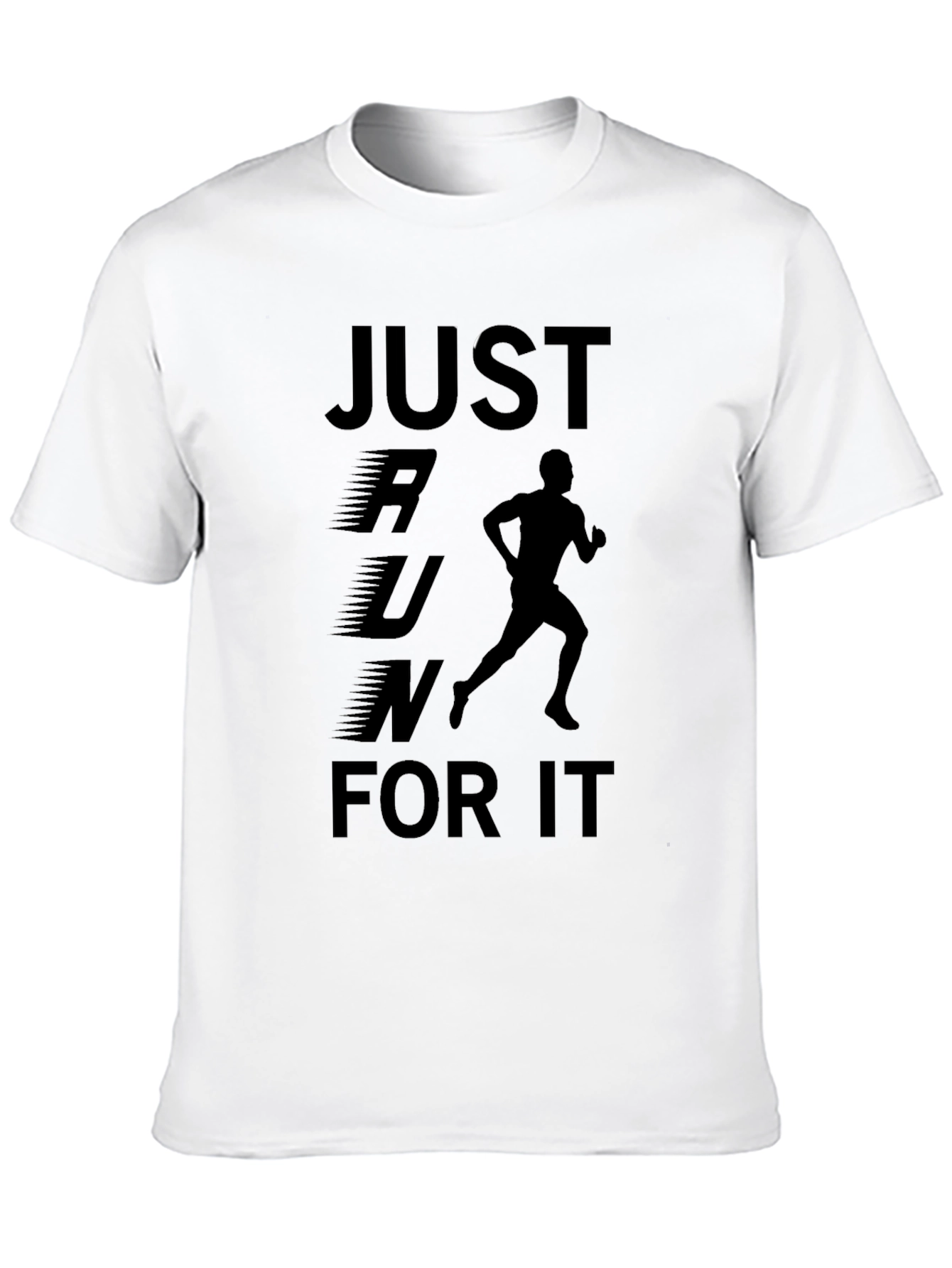 Black Just Run For It T-Shirt - Motivational Runner Tee view 10