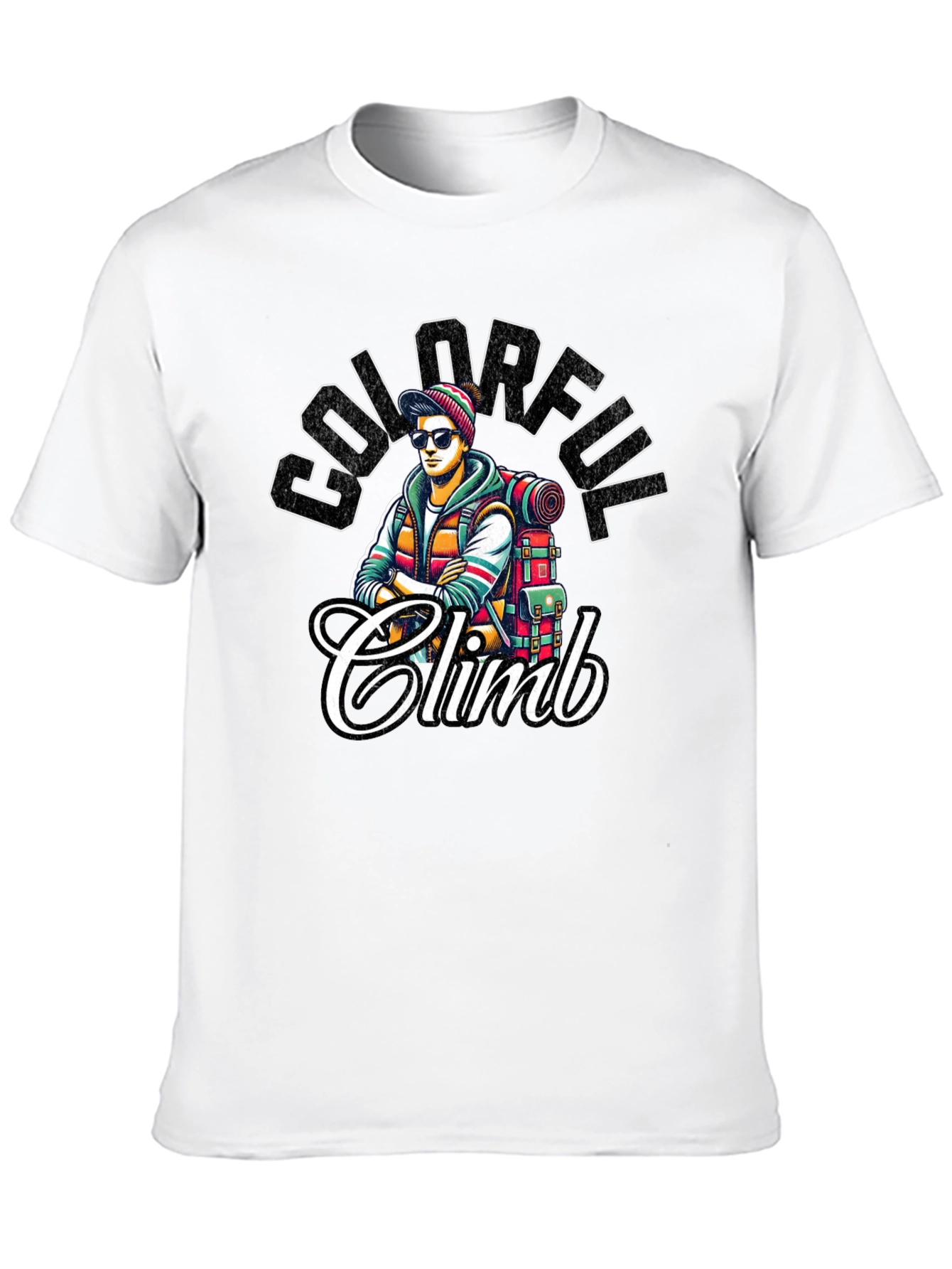 Black Colorful Climb Graphic T-Shirt view 10
