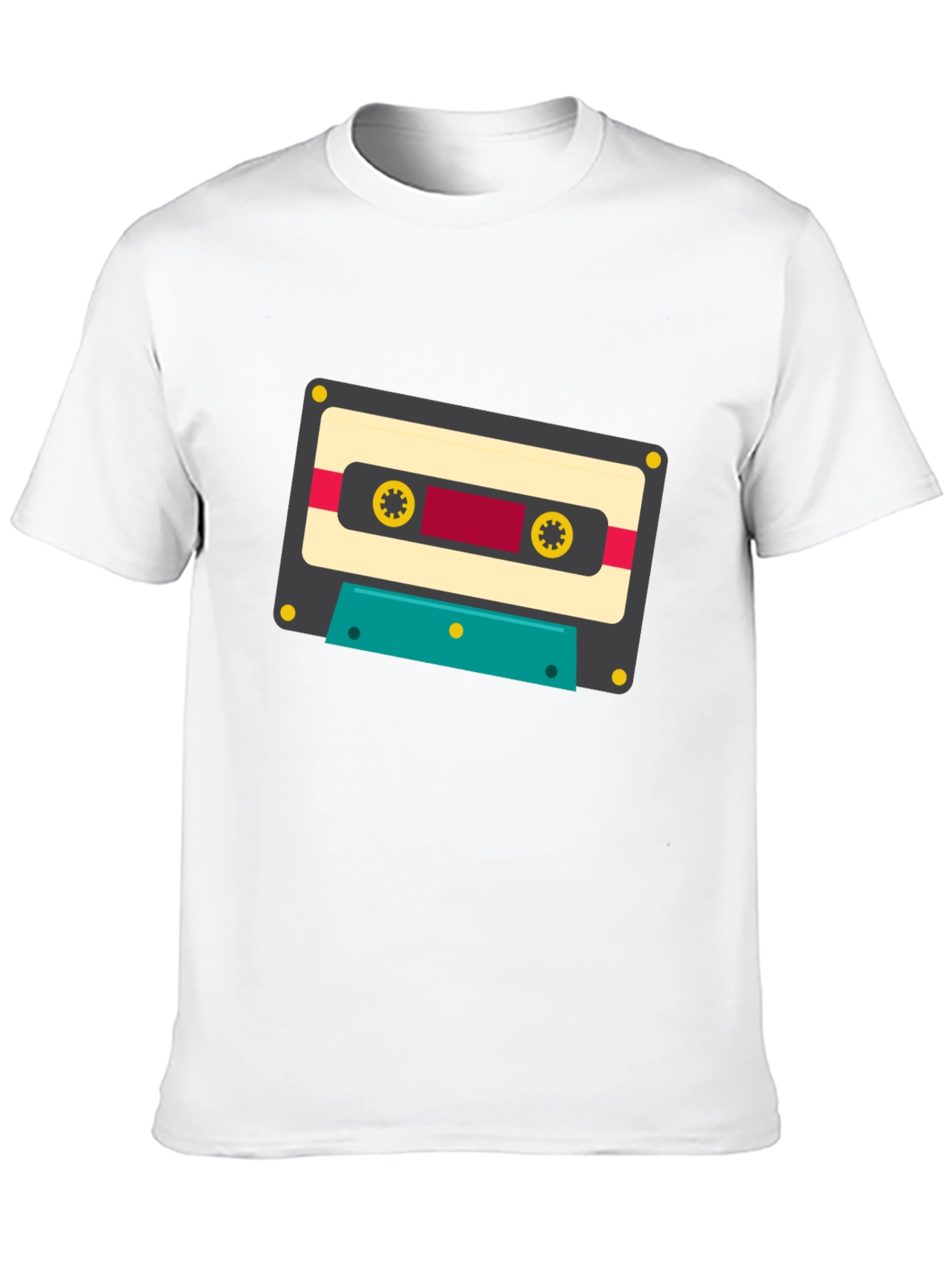 Black Retro Cassette Tape Graphic Tee - Black Cotton Blend view 10