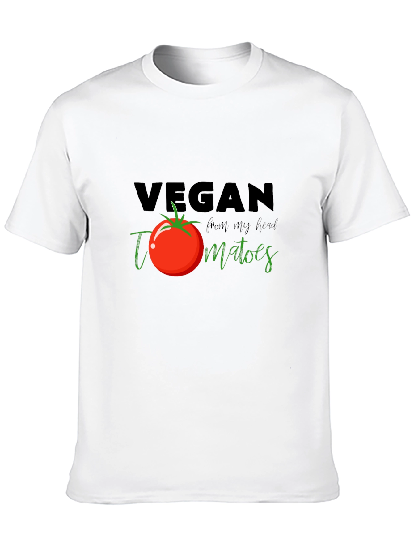 Black Vegan Tomato T-Shirt - Fresh From My Head Tee view 10