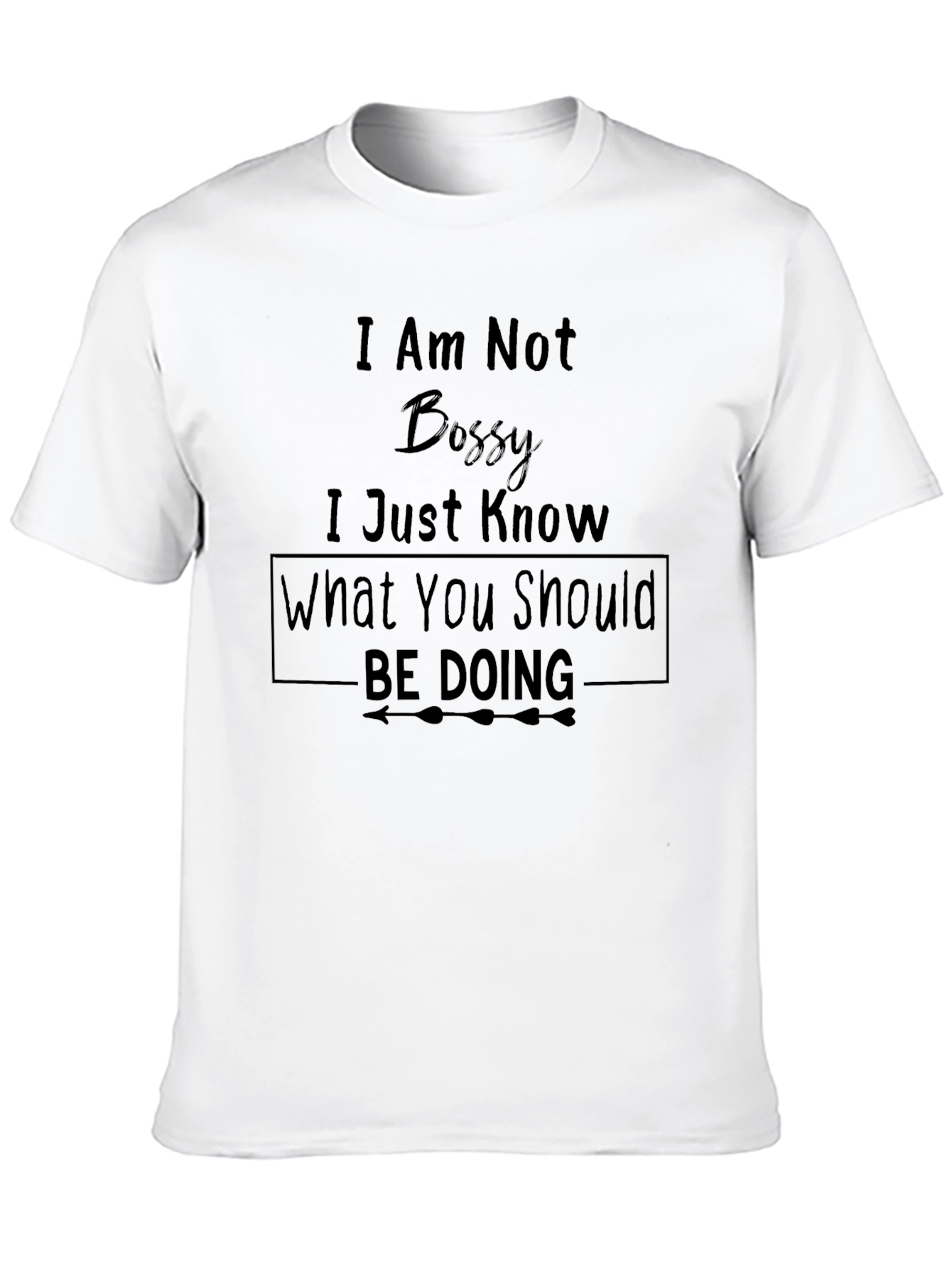Black Funny "I am not bossy" Black Graphic Tee view 10