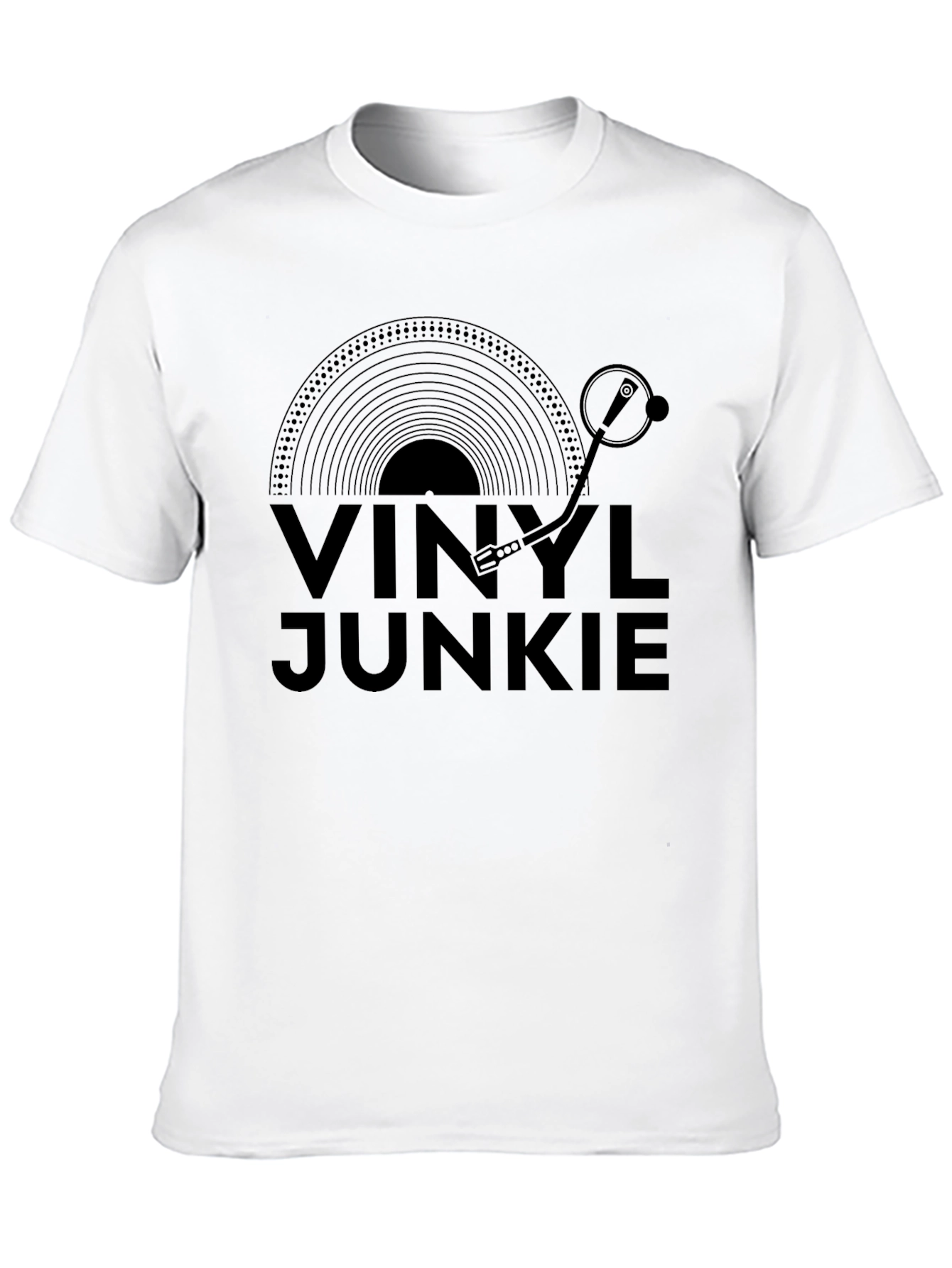 Black Vinyl Junkie Black T-Shirt - Music Lover Tee view 10