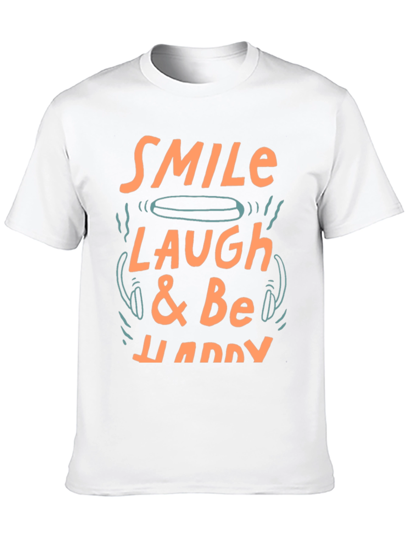 Black Smile, Laugh & Be Happy Graphic Tee view 10