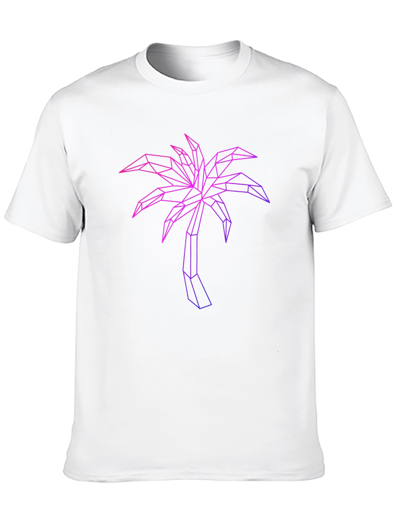 Black Geometric Palm Tree Graphic Tee - Black Cotton Blend view 10