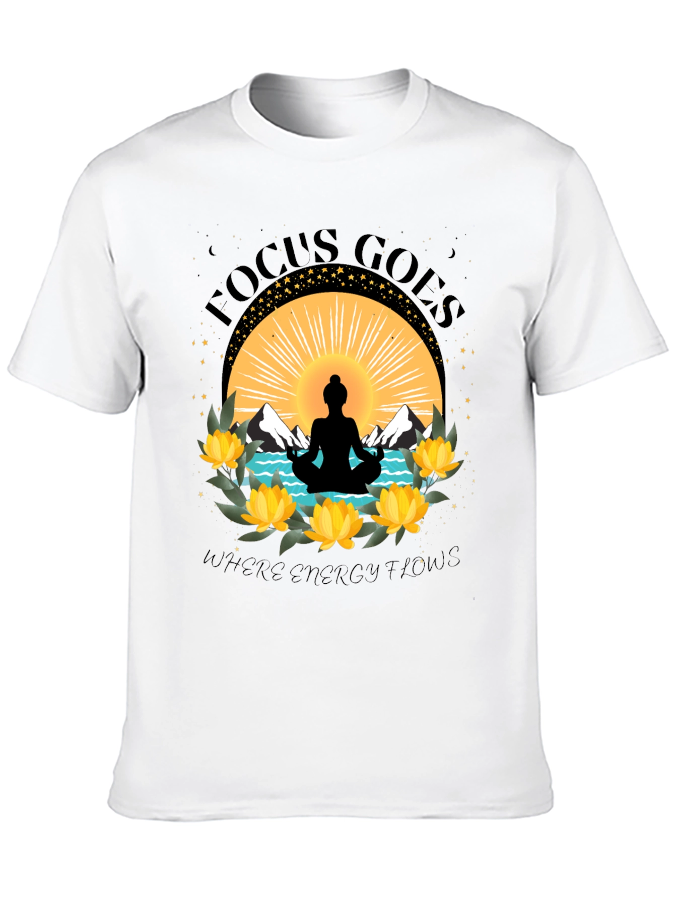 Focus Goes Where Energy Flows Yoga T-Shirt - 10