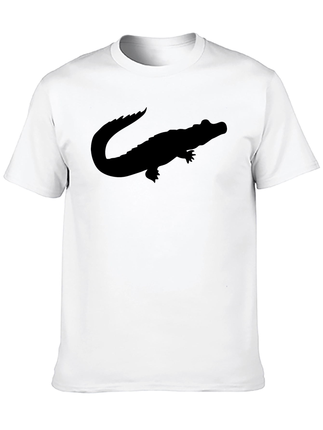 Black Men's Black T-Shirt with Alligator Graphic view 10