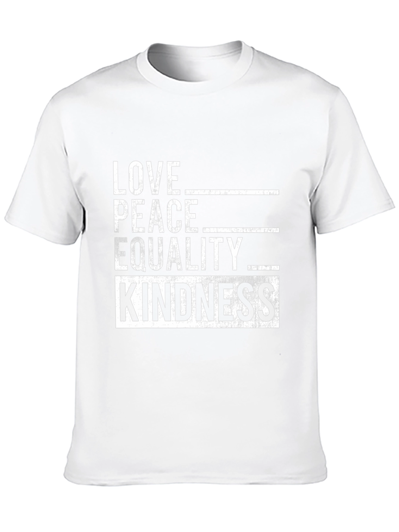 Black Love, Peace, Equality, Kindness Black Graphic T-Shirt view 10