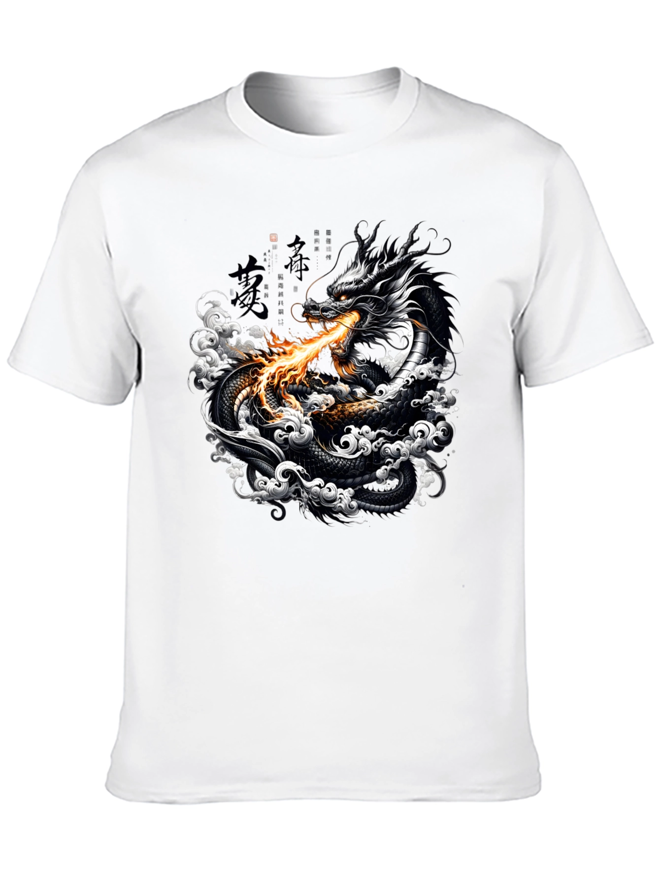 Black Dragon Fire Black Graphic Tee view 10