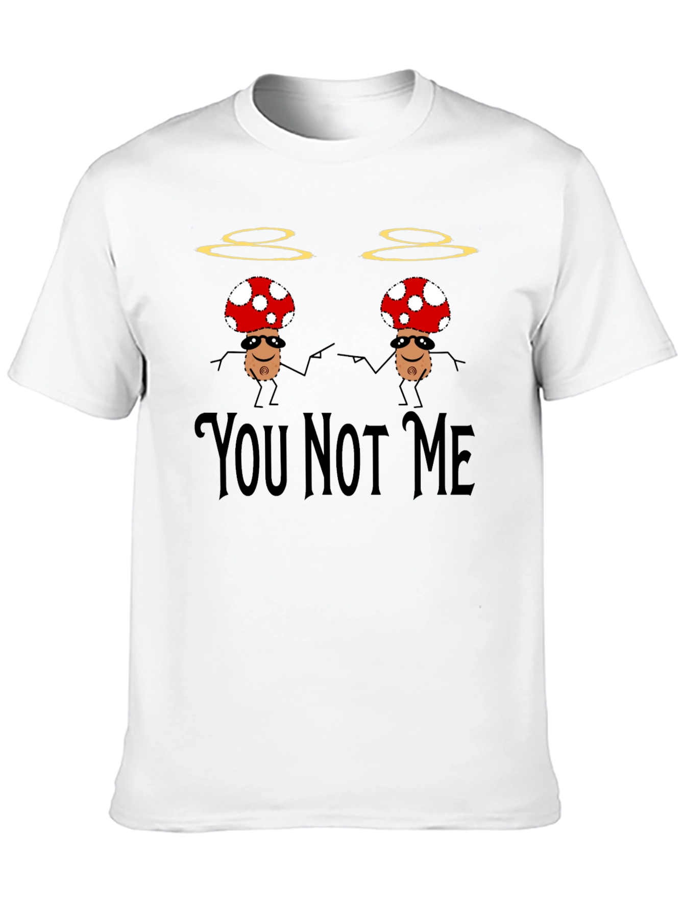 Black Funny Mushroom You Not Me T-Shirt view 10