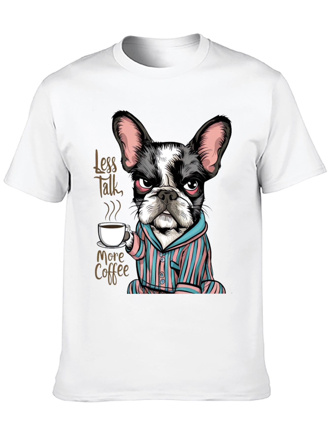 Black Less Talk More Coffee Dog T-Shirt view 10