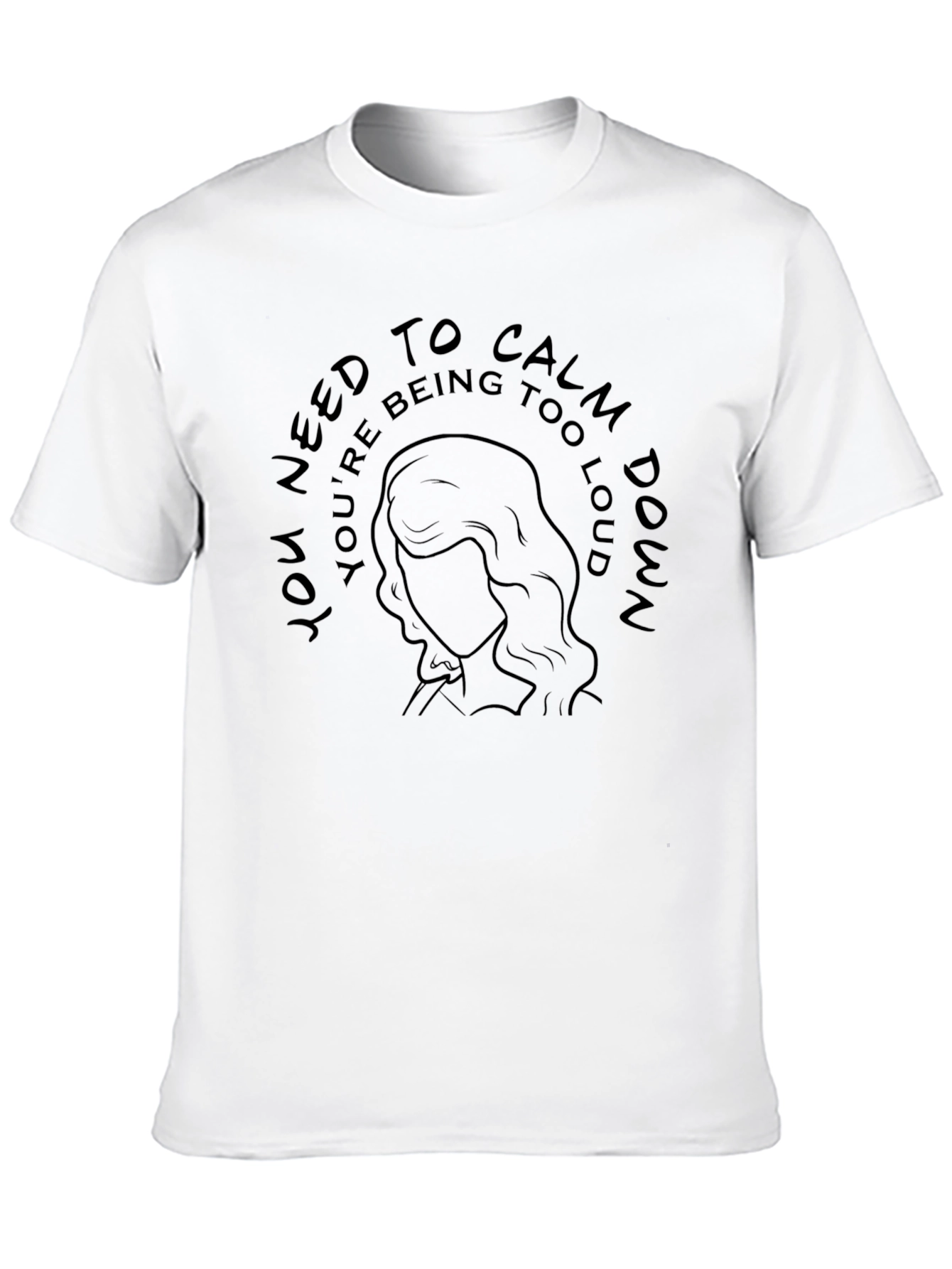 Black Calm Down Graphic Tee - Unisex Black T-Shirt view 10