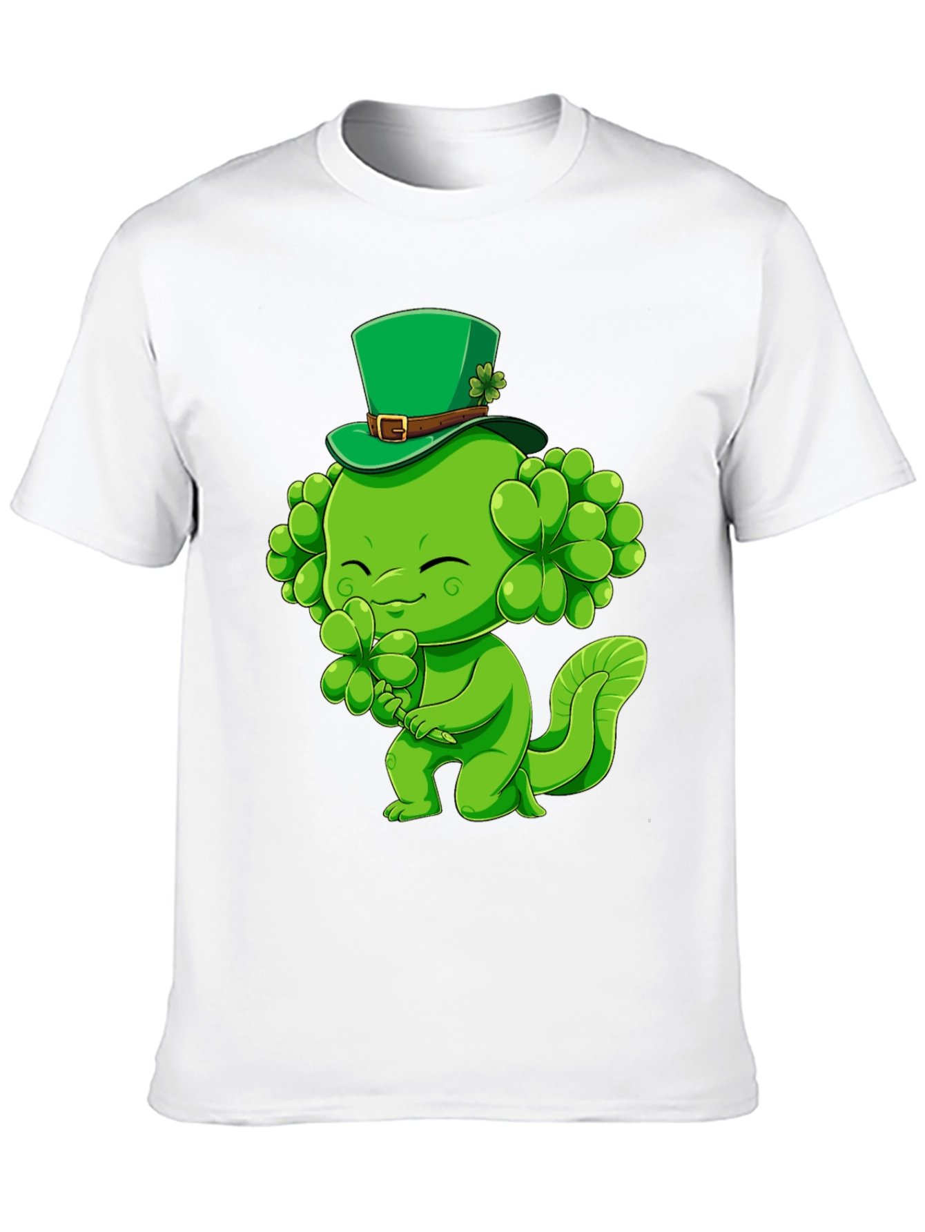Black St. Patrick's Day Shamrock Monster T-Shirt view 10