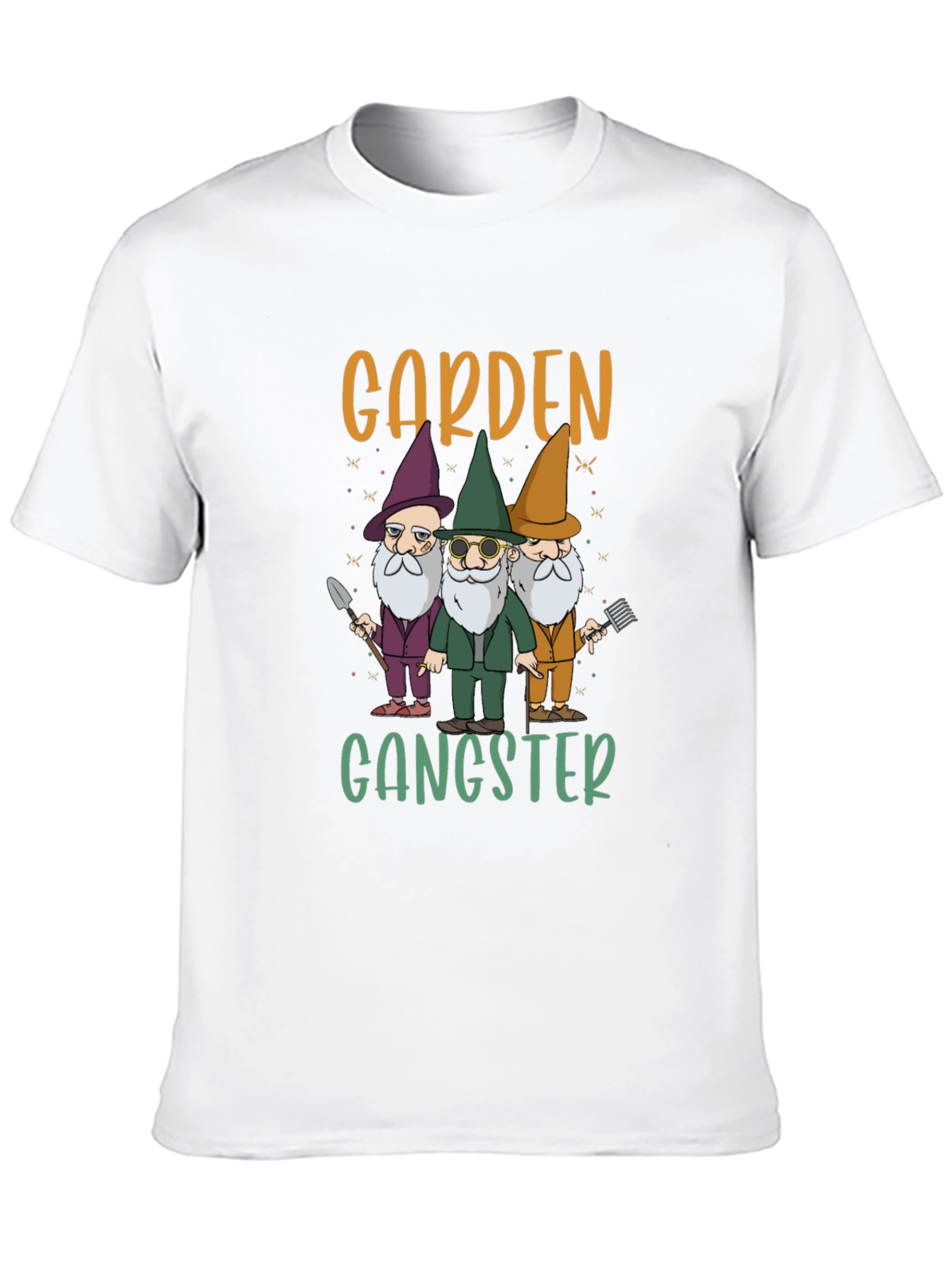 Black Garden Gangster T-Shirt - Funny Gnome Tee view 10