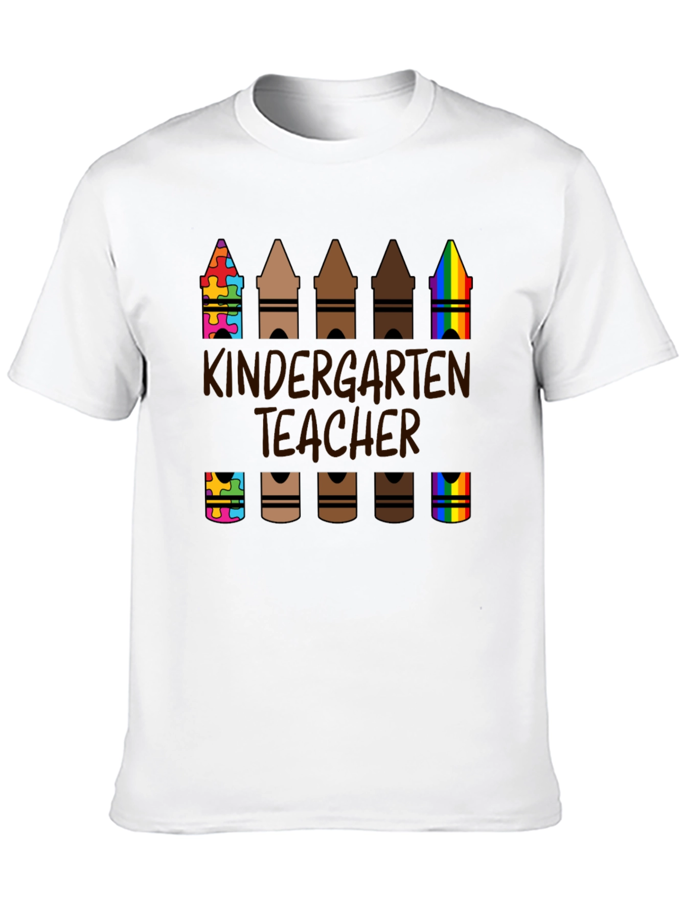 Black Kindergarten Teacher Crayon T-Shirt view 10