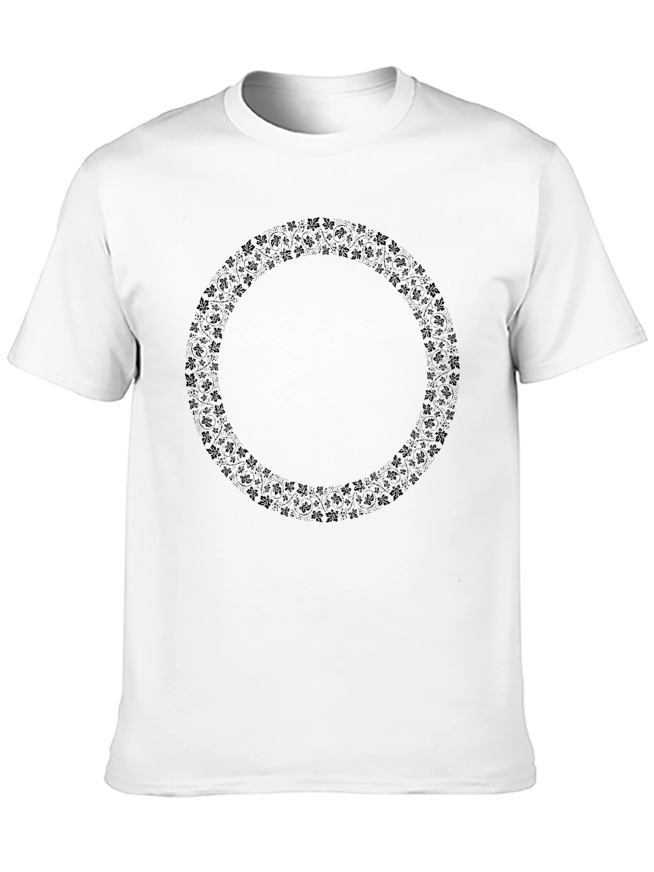 Black Black Crew Neck Tee with Shamrock Circle Design view 10