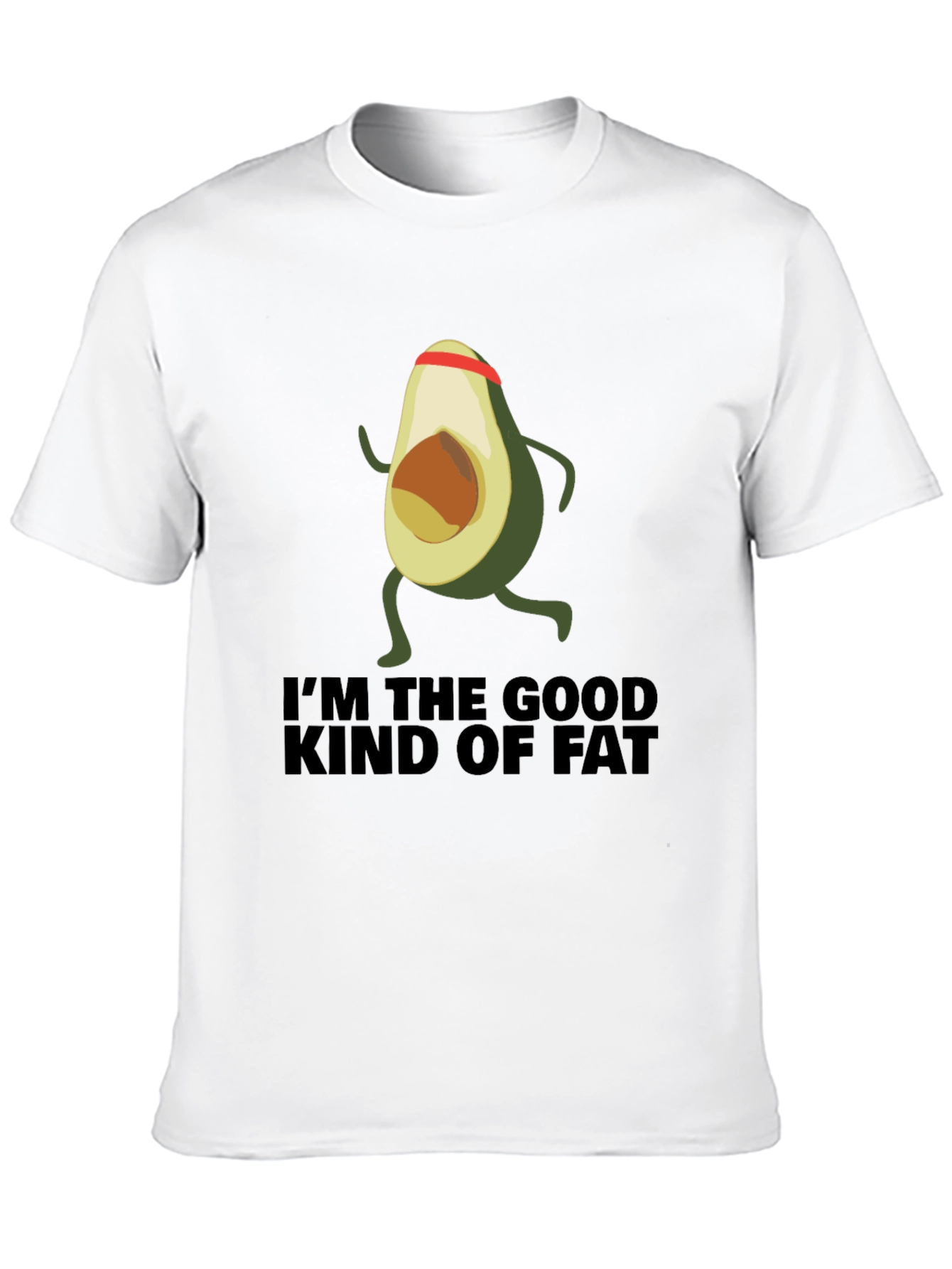 Black Avocado Running T-Shirt - I'm the Good Kind of Fat view 10