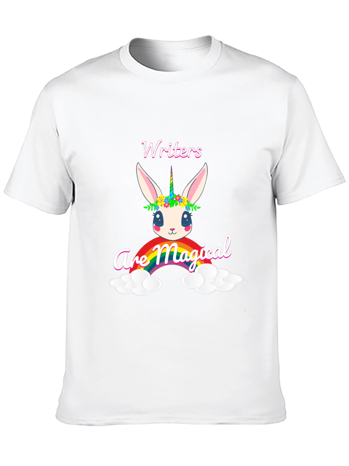 Black Magical Writers T-Shirt, Cute Unicorn Bunny Design view 10