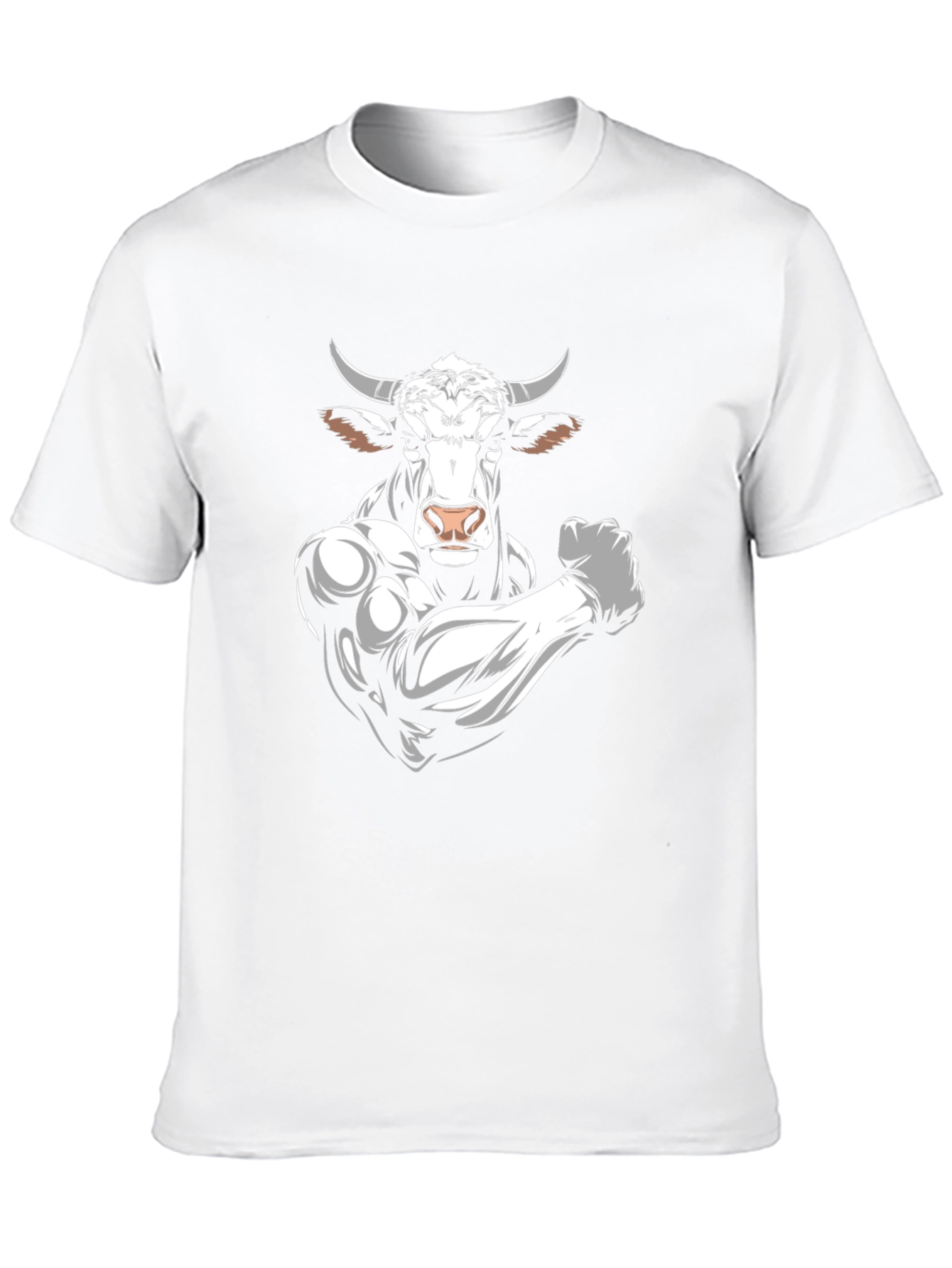 Black Black T-Shirt with Muscular Bull Graphic view 10