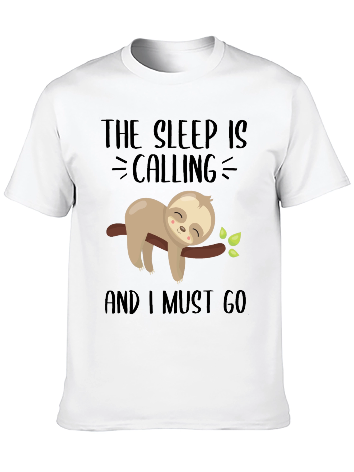 Black Sleepy Sloth Graphic Tee - 'The Sleep Is Calling' Men's T-Shirt view 10
