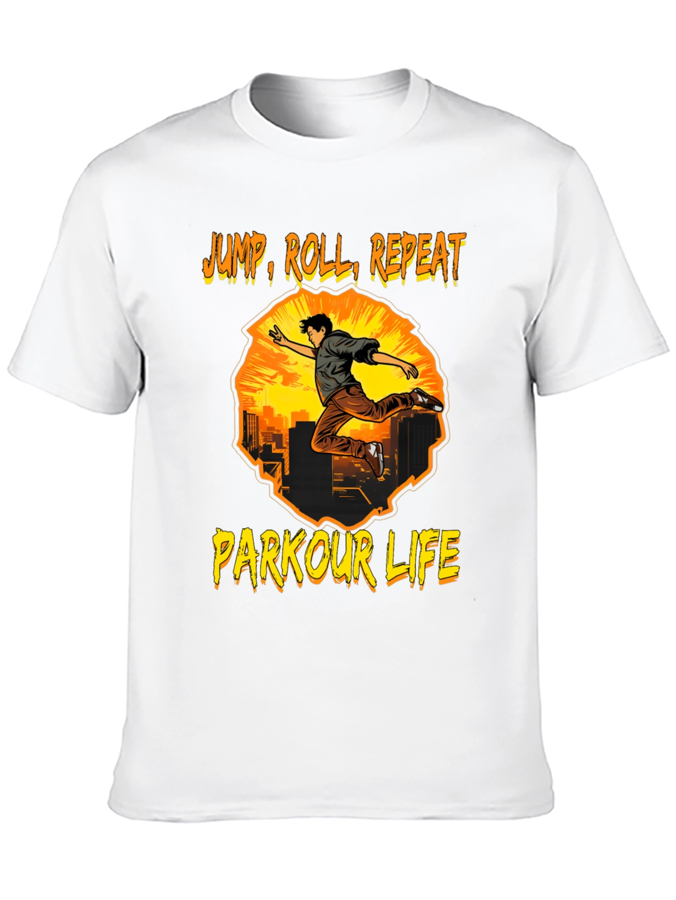 Black Parkour Life T-Shirt - Jump, Roll, Repeat view 10