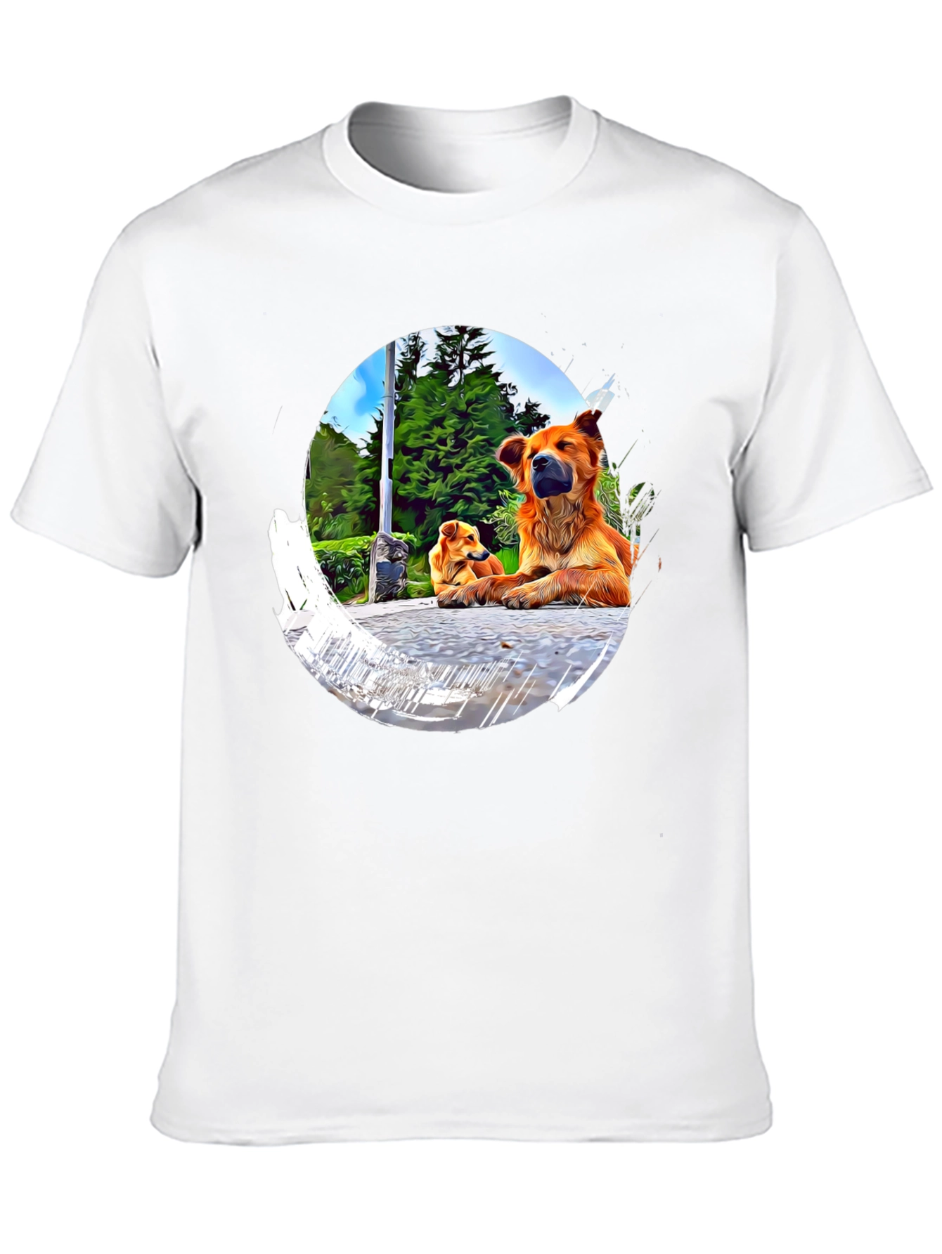 Black Dogs in Circle Graphic T-Shirt view 10