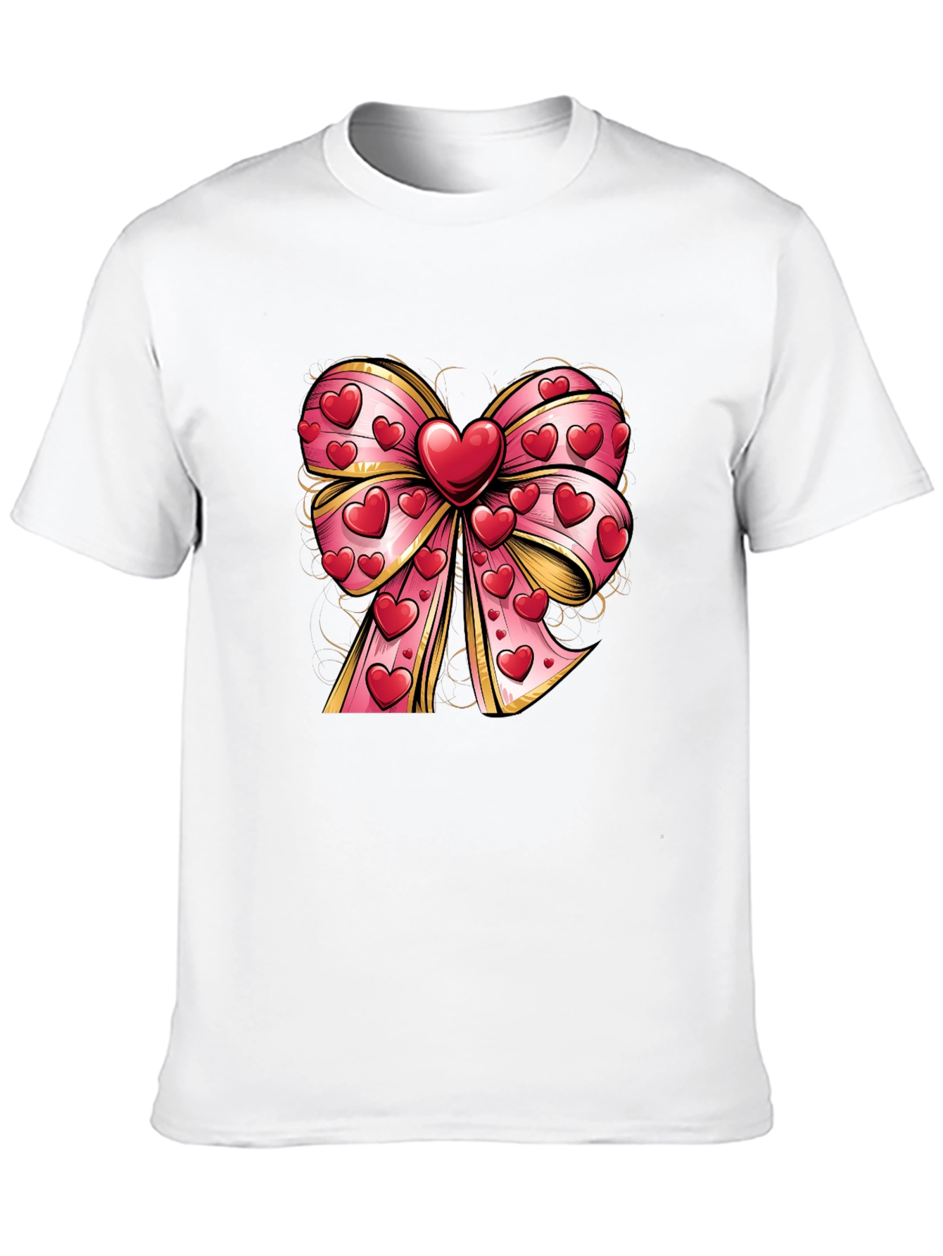 Black Heart Bow Valentine's Day T-Shirt view 10