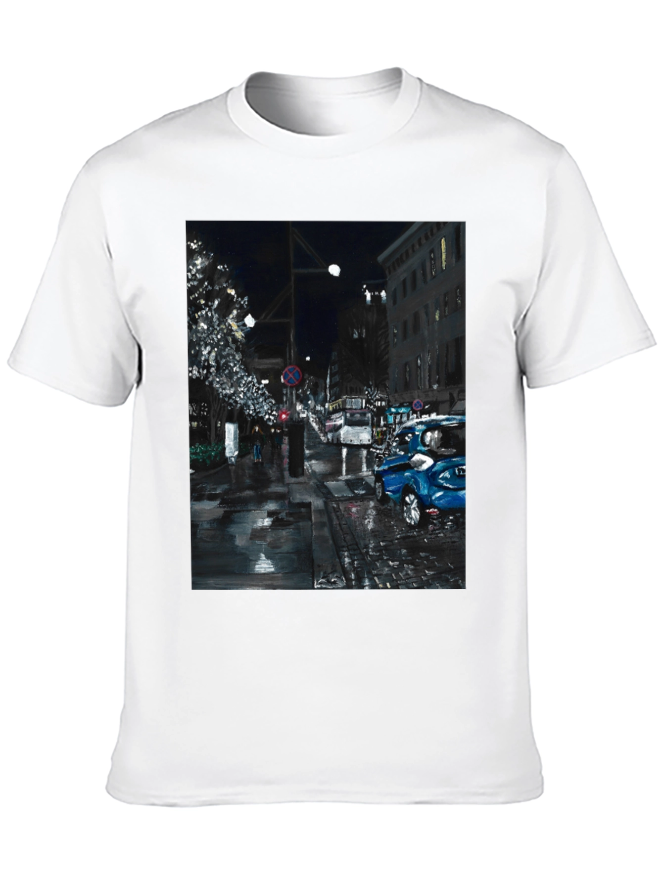 Black City Nightscape T-Shirt view 10