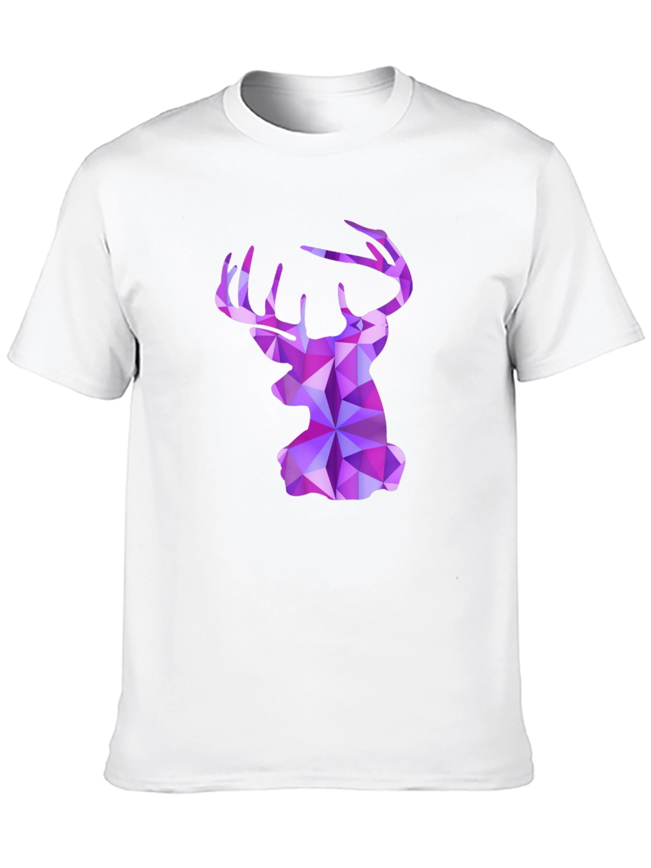 Black Geometric Deer Head Graphic Tee - Black view 10