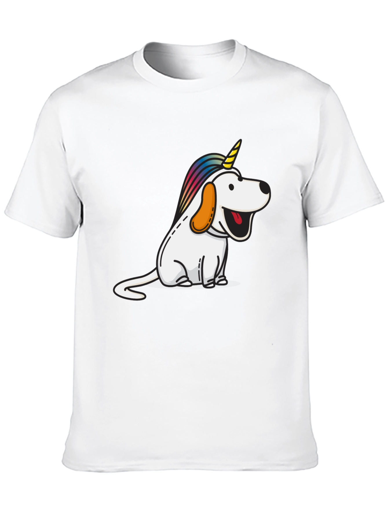 Black Unicorn Dog Graphic Tee - Men's Black T-Shirt view 10
