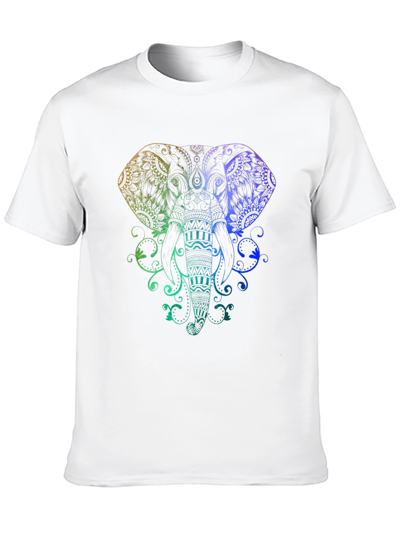 Black Rainbow Elephant Graphic Black T-Shirt view 10