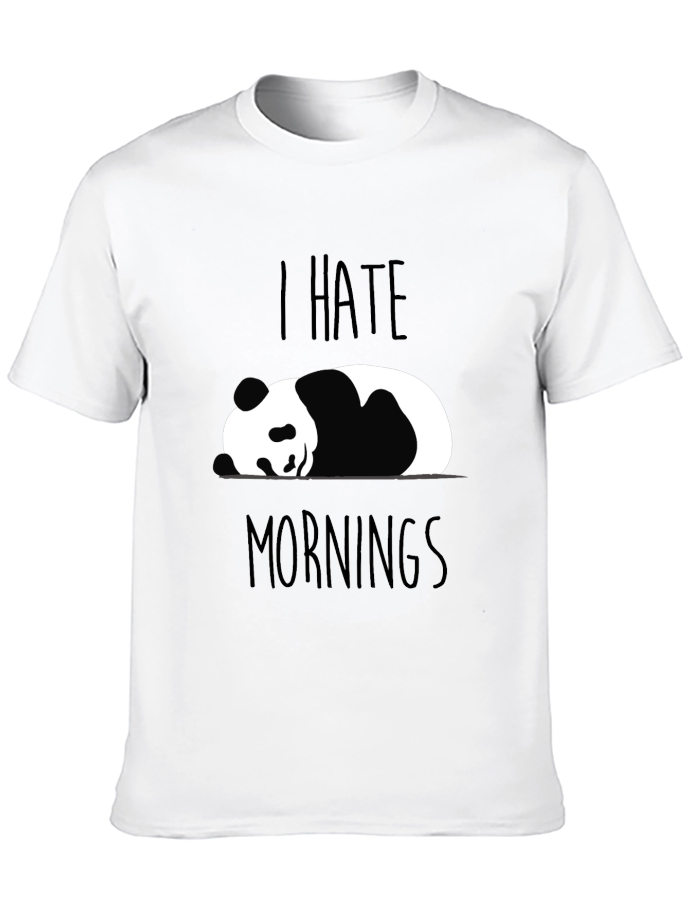 Black I Hate Mornings Panda T-Shirt Funny Novelty Tee view 10
