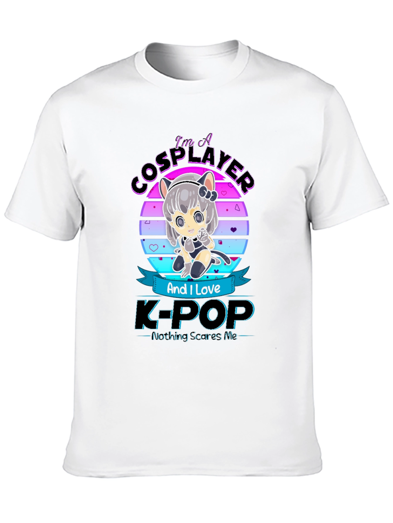 Black I'm A Cosplayer and Love K-Pop T-Shirt view 10