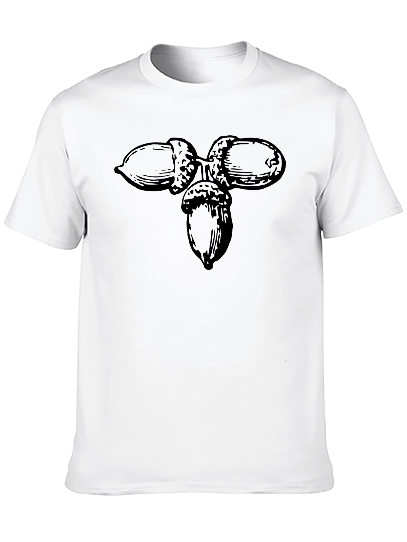 Black Acorn Trio Graphic Tee - Nature Inspired Casual Wear view 10