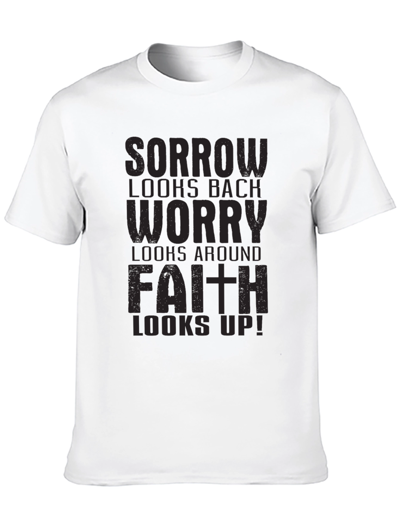 Black Faith Looks Up Black Graphic Tee view 10