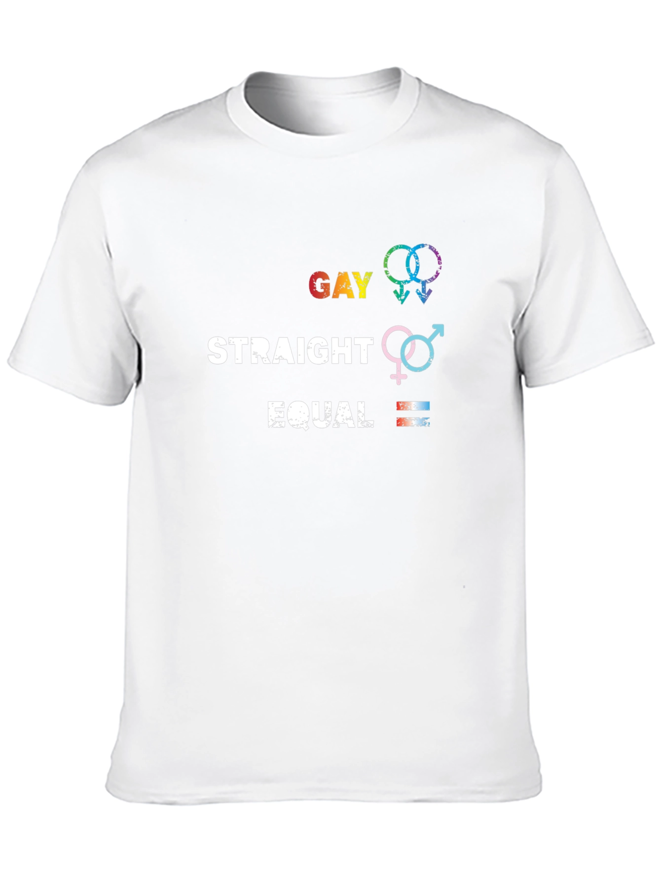 Gay Straight Equal Graphic Tee - Pride Equality T-Shirt - 10