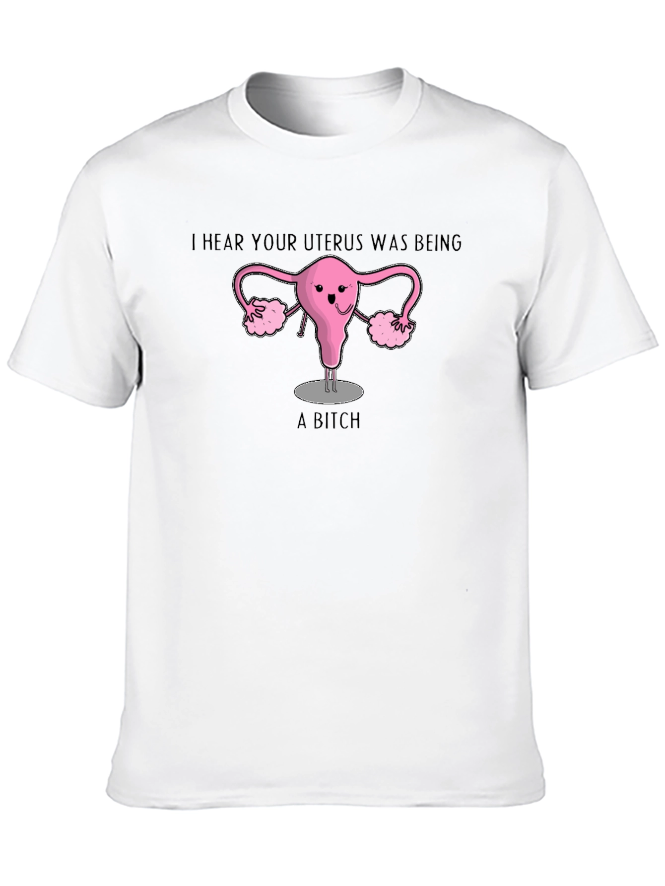 Black Uterus Humor Graphic T-Shirt view 10