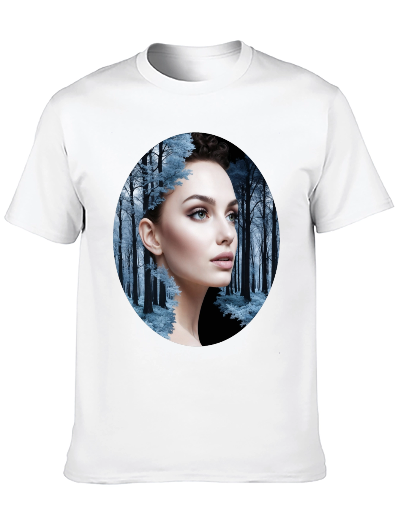 Black Woman in Winter Forest Black T-Shirt view 10