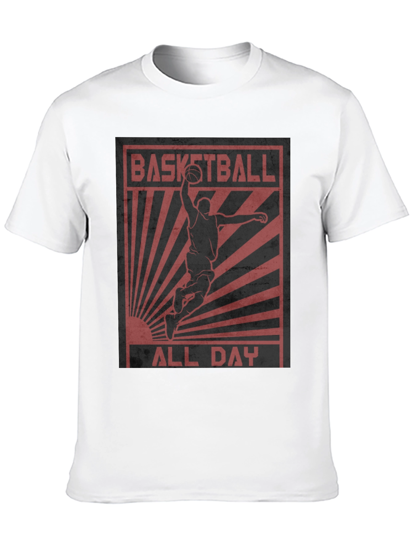 Black Basketball All Day Graphic Tee - Black Cotton T-Shirt view 10